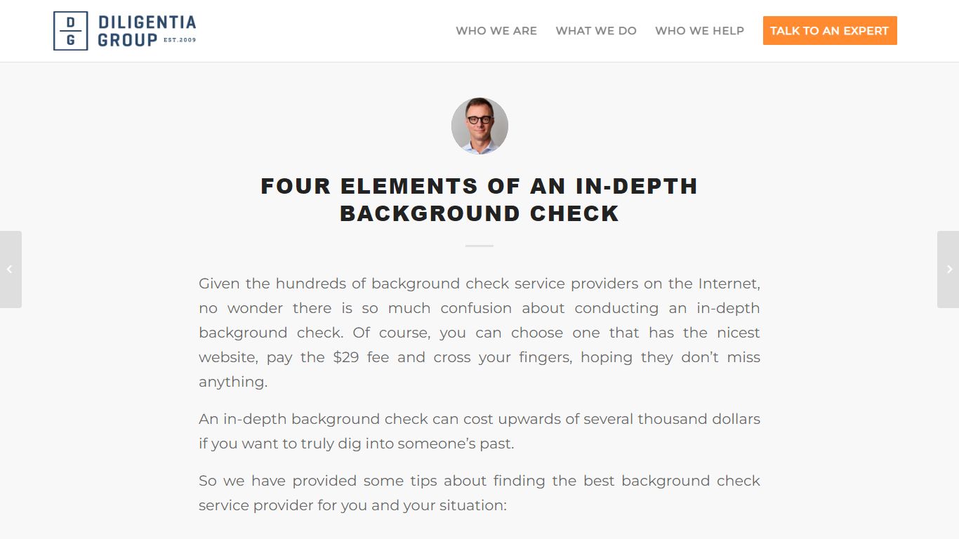 Four Elements of an In-Depth Background Check - Diligentia Group